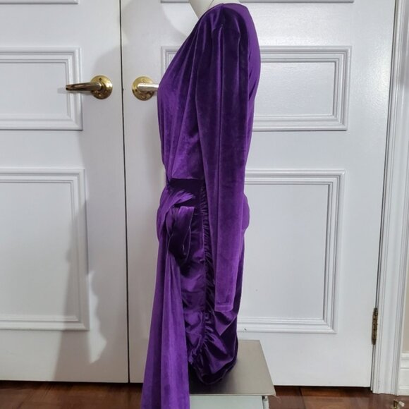 House of Harlow 1960 Velvet Wrap Sash Dress - Picture 15 of 16